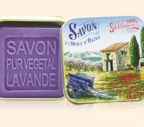 Мыло с лавандой  в металлической коробке Домик в Провансе 100гр