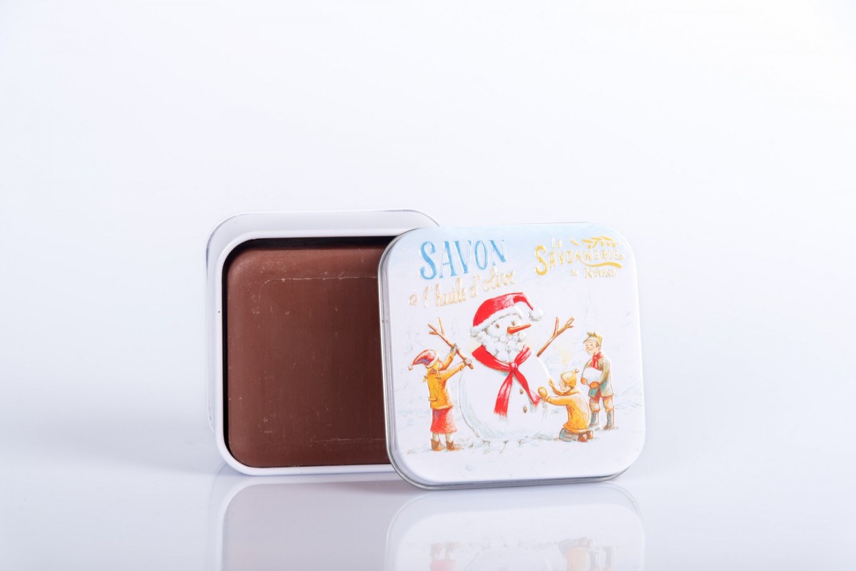 Мыло c шоколадом в металлической коробке Снеговик 100 г