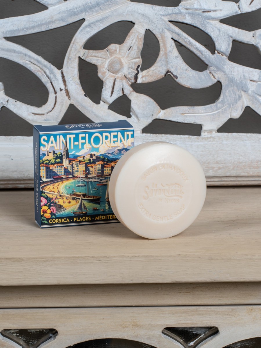 Круглое мыло с хлопком в картонной коробке Сен-Флоран 100 г
