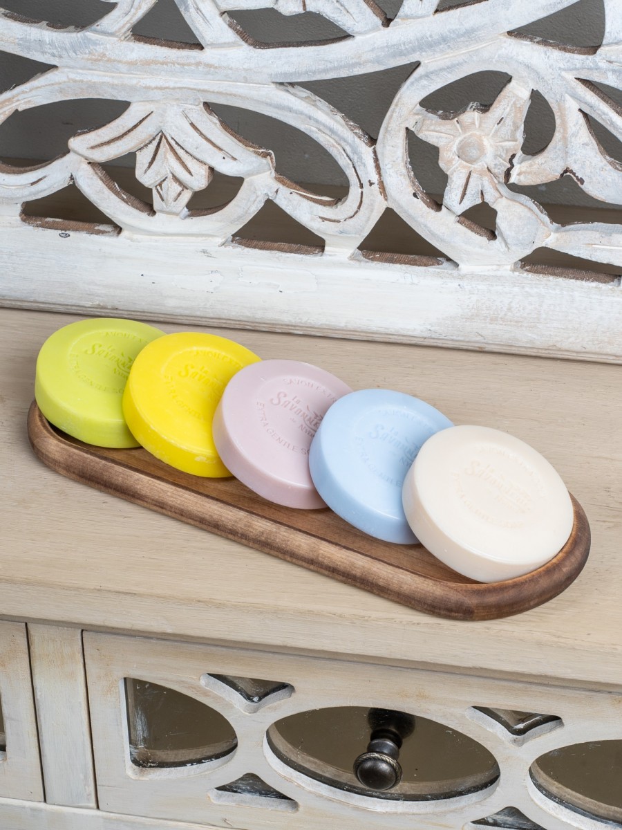 Круглое мыло с эдельвейсом в картонной коробке Сенбернар в Альпах 100 гр