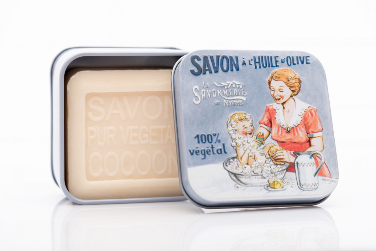Мыло с шелком в металлической коробке Мама с ребенком 100 гр_1. vivacite.ru