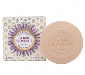 Круглое мыло с лавандой в картонной коробке La belle Provence 100 гр