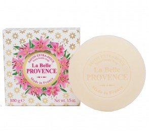 Круглое мыло с лилией в картонной коробке La belle Provence 100 гр