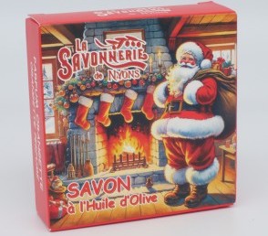 Круглое мыло с карамелью и апельсином в картонной коробке Подарки у камина 100 гр