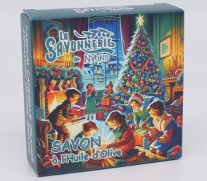 Круглое мыло апельсин с корицей в картонной коробке  Подарки 100 гр