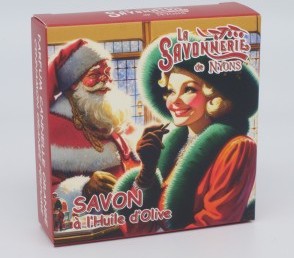 Круглое мыло апельсин с корицей в картонной коробке Дама в Манто 100 гр