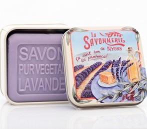 Мыло с лавандой в металлической коробке Прованс 100 гр_1. vivaicte.ru