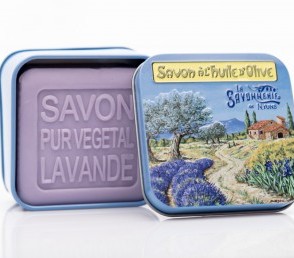 Мыло с лавандой в металлической коробке Пейзаж Прованса 100 гр_1. vivacite.ru