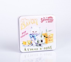 Набор мыла, 4 штуки в металлической коробке Персидский кот. vivacite.ru