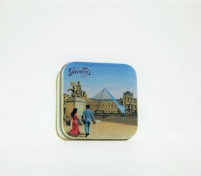 Мыло с цветком хлопка в металлической коробке Пирамида Лувра 100 гр.