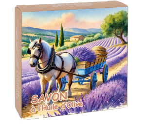 Круглое мыло с лавандой в картонной коробке Лошадь в поле 100 гр Круглое мыло с лавандой в картонной коробке Лошадь в поле 100 гр